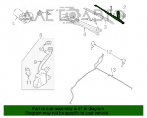 Поводок дворника левый Honda Civic 4d 06-09