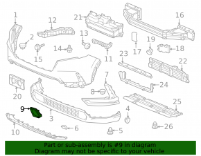 Накладка губы переднего бампера левая Honda CRV 23-26 HEV хром