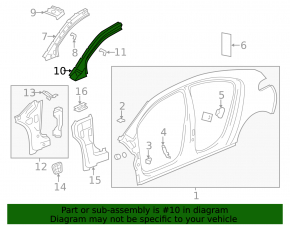 Стойка крыши передняя правая Chevrolet Volt 11-15
