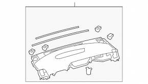 Торпедо передняя панель без AIRBAG Toyota Prius 30 10-13 черн