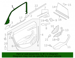 Рамка двери внутренняя задняя левая Audi A4 B9 17-25 черная без шторки