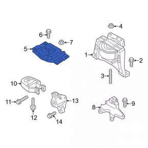 Подушка двигателя левая Ford Escape MK3 15-19 2.5 2.0T 1.5
