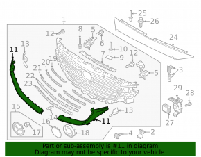 Молдинг хром решетки радиатора правый Mazda CX-9 16-23 хром
