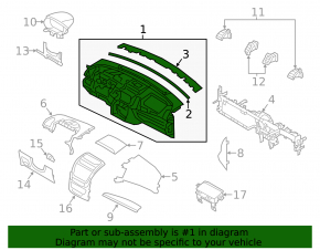 Торпедо передняя панель без AIRBAG Kia Sorento 14-15 рест