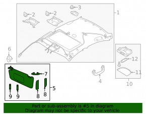 Козырек правый Subaru Legacy 15-19 серый