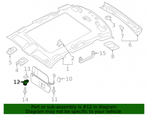 Крючок козырька левый Audi Q7 16-26 черный
