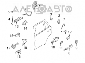 Механизм ручки двери задней левой BMW X5 E70 07-13