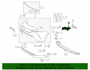 Крепление переднего бампера под фарой левое Toyota Venza 21-24