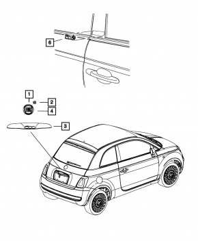 Эмблема переднего бампера Fiat 500 12-19