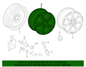 Диск колесный R19 x 8.5J ET38 Audi Q3 83A 19-25 бордюрка