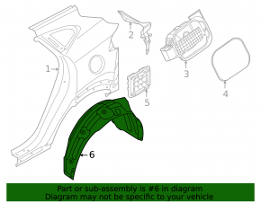 Подкрылок задний правый Hyundai Tucson 22-26 2.5 USA