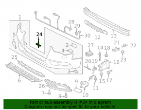 Крепление переднего бампера центральное Audi A4 B8 13-16 S line
