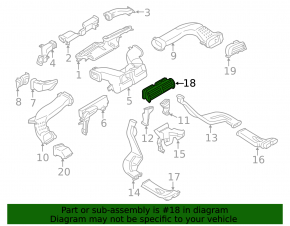 Воздуховод торпеды центральный Ford Fusion mk5 13-20 черн