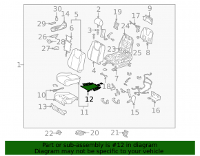 Подогрев подушки пассажирского сиденья Lexus RX350 RX450h 10-15