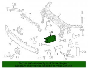 Клык усилителя переднего бампера правый Mercedes C-class W205 15-21