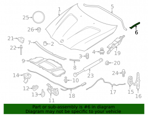 Уплотнитель решетки дворников левый BMW X3 F25 11-17