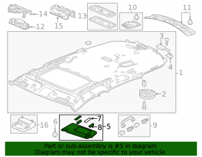 Козырек правый Acura MDX 14-16 дорест серый, без крючка