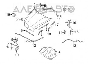 Уплотнитель капота передний BMW X5 X6 E70 E71 07-13