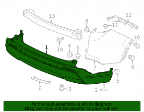 Бампер задний голый нижняя часть Honda CRV 23-26 1.5T
