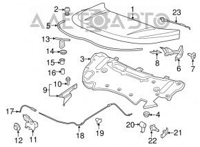 Отбойник капота левый Ford Edge 15-24 на капоте