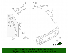 Ручка дверей багажника внутрішня Land Rover Range Rover Velar 18-23 потерта