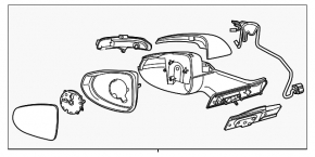 Зеркало боковое правое в сборе Chevrolet Volt 11-15 7 пинов, поворотник, графит