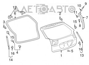 Уплотнитель двери багажника боковой левый Lexus RX300 RX330 RX350 RX400h 04-09