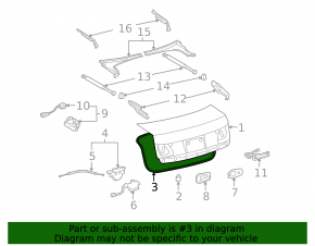 Уплотнитель крышки багажника Lexus GS300 GS350 GS430 GS450h 06-11
