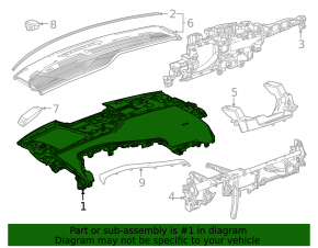 Торпедо передняя панель без AIRBAG Chevrolet Equinox EV 24-26 черная