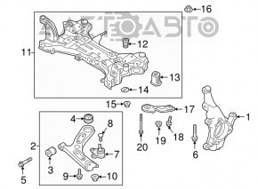 Цапфа передняя правая Kia Forte 19-24