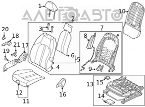 Пассажирское сидение Hyundai Sonata 20-22 без airbag, механическое, ткань черная