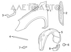 Кронштейн крыла правый Chrysler 200 11-14