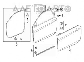 Дверь в сборе передняя левая Honda Accord 13-17 синий B553P
