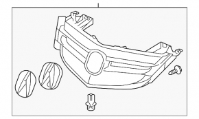 Решітка радіатора grill Acura MDX 07-08