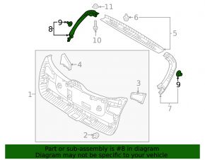 Обшивка двери багажника левая Kia Niro 17-22 черная