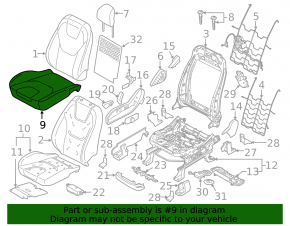 Пассажирское сидение Ford Edge 15-24 без airbag, электро, ткань бежевая под чистку