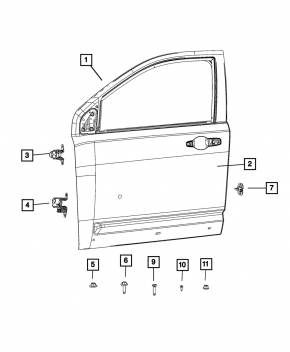 Дверь в сборе передняя правая Jeep Patriot 11-17