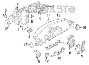 Торпедо передняя панель без AIRBAG Mini Cooper Countryman R60 10-16 черн, тычка