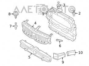 Жалюзи дефлектор радиатора в сборе верхний BMW 3 G20 19-25 2.0T, plug-in, без мотора, треснута, отсутствуют фрагменты