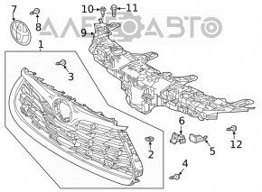 Кронштейн передней камеры Toyota Sienna 21-26