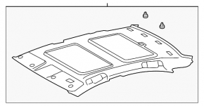 Обшивка потолка Lexus ES350 07-07 серая под панораму