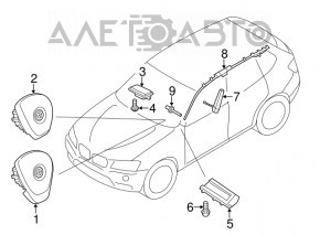 Подушка безпеки airbag бічна шторка ліва BMW X3 F25 11-17 відірване кріплення