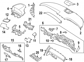 Накладка передней панели под кнопку start/stop Hyundai Tucson 22-26 черная