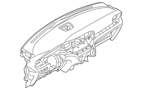 Торпедо передняя панель с AIRBAG Ford Explorer 20-24 кожа черная, Platinum
