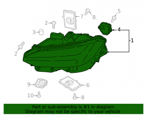 Фара передняя левая в сборе Volvo V90 17-18 T5, T6 LED code: JB05