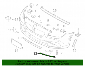 Молдинг переднего бампера левый BMW 6 F06 F12 16-18