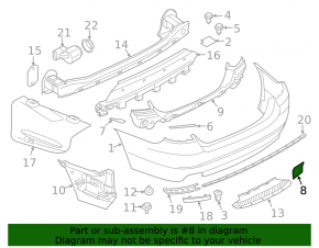 Заглушка буксировочного крюка заднего бампера BMW 5 F10 11-13