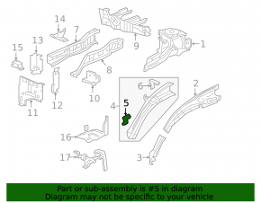 Кронштейн лонжерона правый Honda CRV 17-22