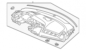 Торпедо передня панель без AIRBAG Honda Civic X FC 16-21 черн