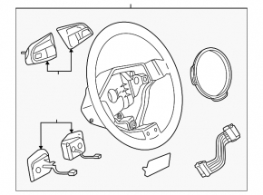 Руль голый Audi A4 B8 13-16 3 спицы, кожа черная, без кнопок, без накладки, царапины